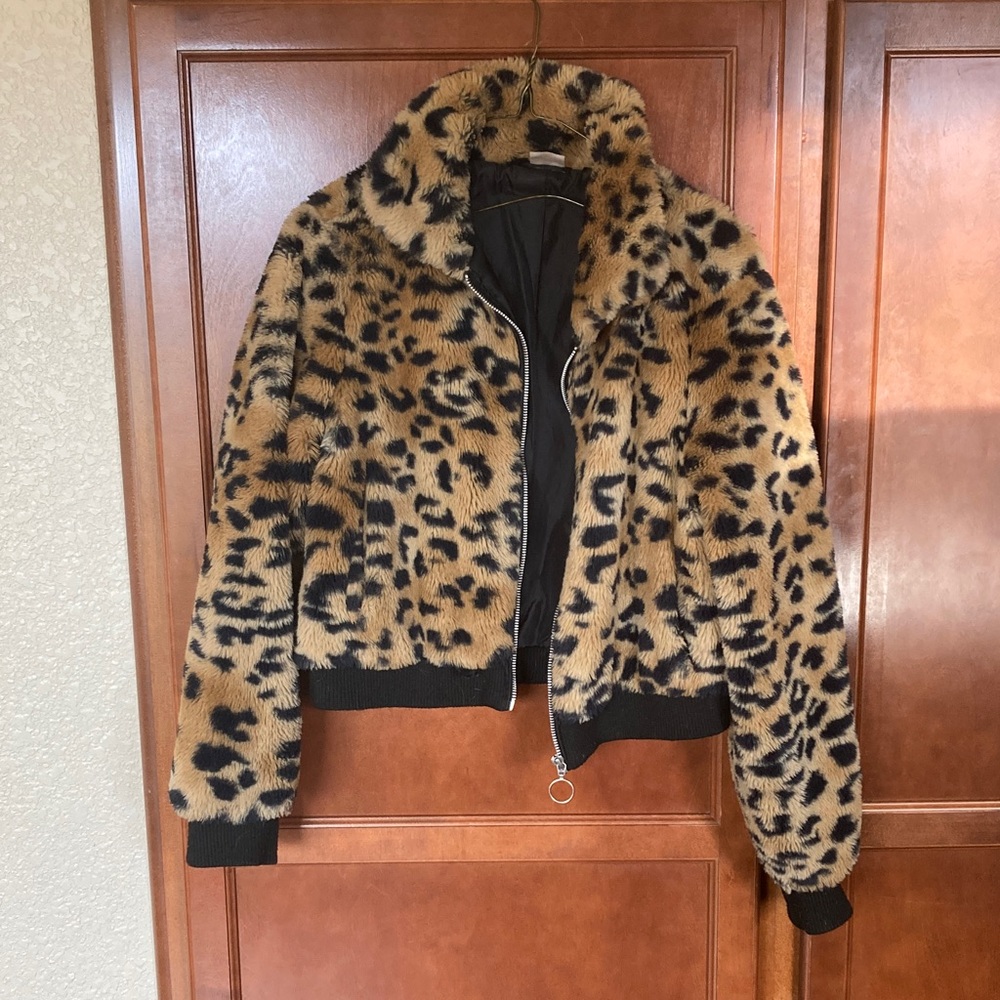 Rockabilly coat/ leopard jacket, size small fall jacket